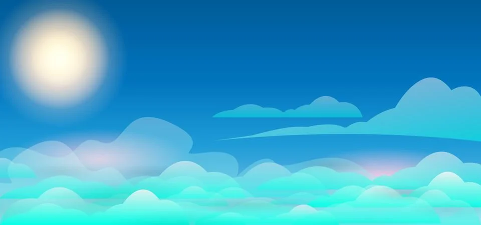 Blue clouds sky design background template vector Stock Illustration