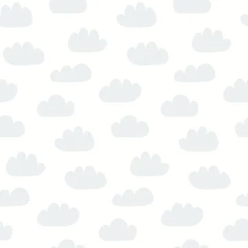 Blue clouds in the sky simple seamless pattern Stock Illustration