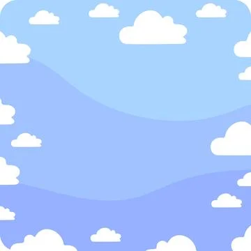Blue cloudy memo card template. Stock Illustration
