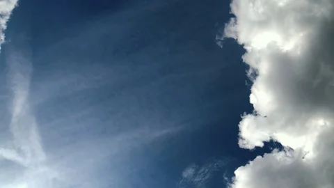Blue cloudy skies from below Video stock 115938953