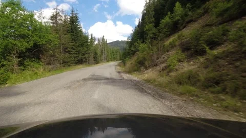 Blue cloudy sky above DN7A road in Romania 4K 60fps video Stock-Footage 252174584
