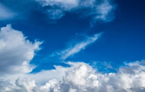 Blue cloudy sky background Stock Photos