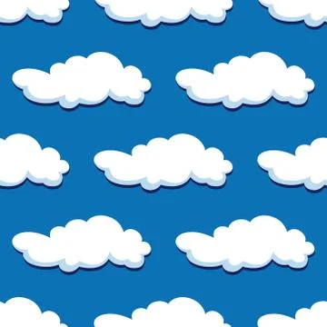 Blue cloudy sky seamless pattern 스톡 일러스트