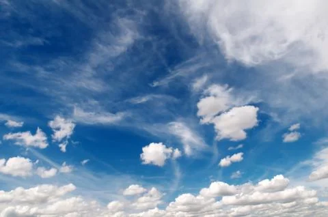 Blue cloudy skyscape Stock Photos