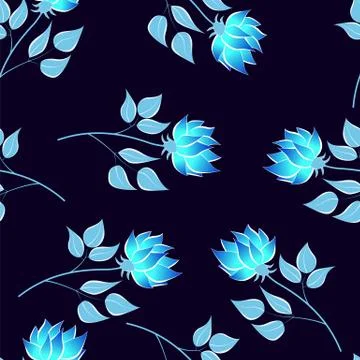 Blue clover on a dark background Stock Illustration