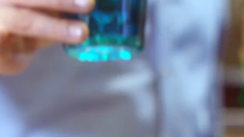 Blue cocktail Stock Footage 129663293