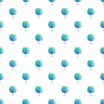 Blue cocktail glass pattern on white background イラスト素材