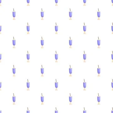 Blue cocktails in repeated seamless pattern on white background Stock Illustration