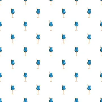 Blue cocktails vibrant seamless pattern repeating background Stock Illustration