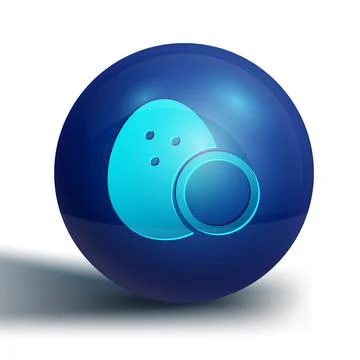 Blue Coconut icon isolated on white background. Blue circle button. Vector Stock Illustration
