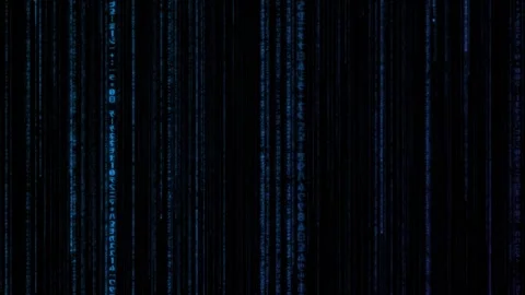 Blue code matrix rain 3d. Digital glyphs... | Stock Video | Pond5