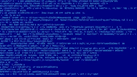 Blue Code Scramble Flashing Stock Footage 81571869
