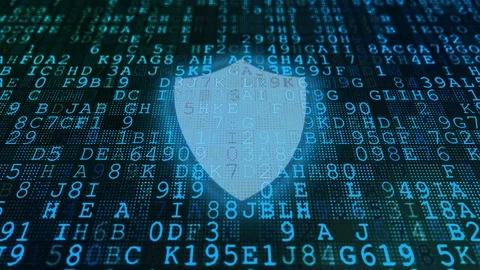 Blue Code Symbols and Shield Background 스톡 동영상 88035145