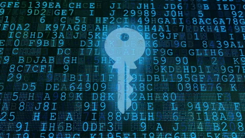 Blue Code Texts and Key Backdrop Stock Footage 88038676