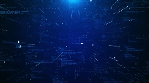 Blue Code World Map Background Stock Footage 333851556
