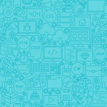 Blue Coding Line Tile Pattern イラスト素材