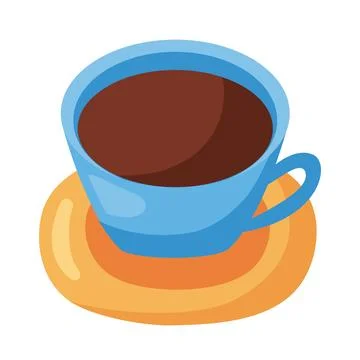 Blue coffee cup drink Stock Illustration