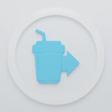 Blue Coffee cup to go icon isolated on white background. Minimalism concept.. Stock Illustration