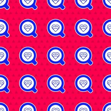 Blue Coffee cup icon isolated seamless pattern on red background. Tea cup. Hot Stock Illustration