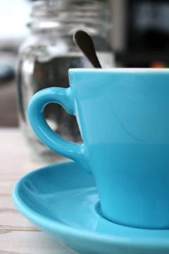 Blue coffee cup Stock Photos