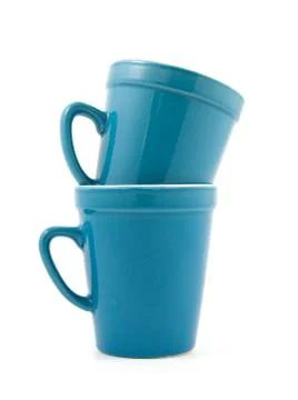 Blue coffee cups Stock Photos
