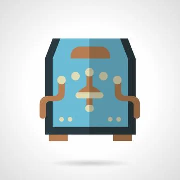 Blue coffee machine flat color vector icon Stock Illustration