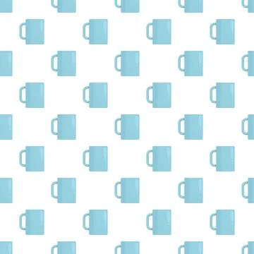 Blue coffee mug seamless pattern background design Stock Illustration