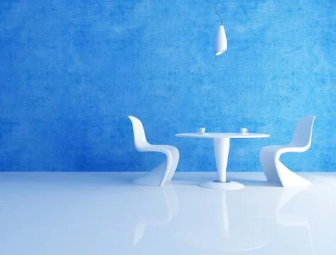 Blue coffee room Stock Illustration