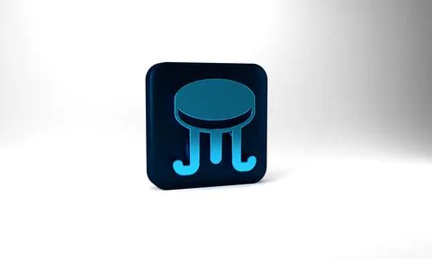 Blue Coffee table icon isolated on grey background. Street cafe. Blue square 스톡 일러스트