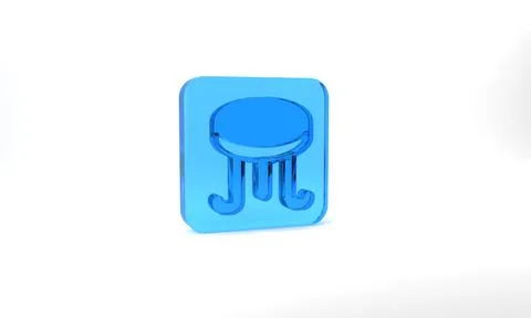 Blue Coffee table icon isolated on grey background. Street cafe. Glass square 스톡 일러스트