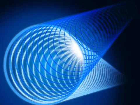 Blue Coil Background Shows Brightness And Tunnel Stock Illustration