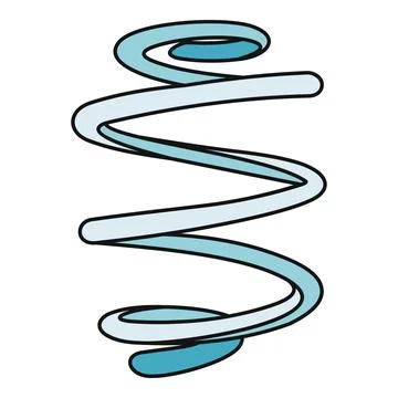 Blue coiled flexible spring bouncing or vibrating Stock Illustration