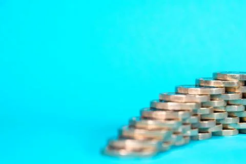 Blue Coin Stack Stock Photos