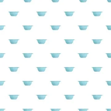 Blue colander kitchen utensil repeating pattern background Stock Illustration