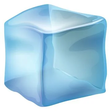 Blue cold cube. Party driink ice block Stock Illustration