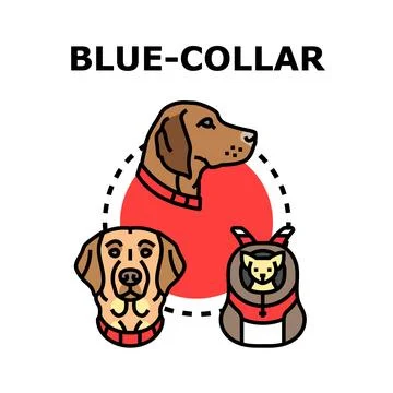 Blue collar concept with animals and pets Stock Illustration