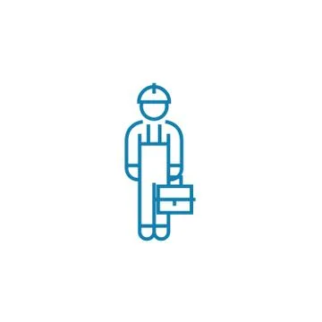 Blue collar linear icon concept. Blue collar line vector sign, symbol Stock Illustration