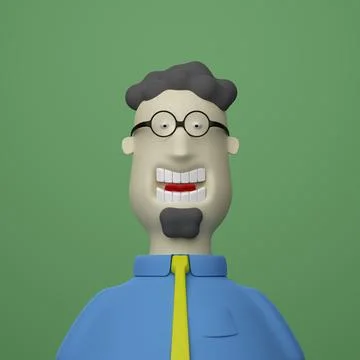Blue-collar office worker in 3d style Stock Illustration