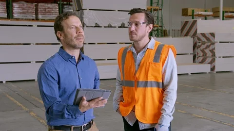 Blue Collar Worker, Manual Worker, Working, Warehouse, Drywall, Medium Shot, Stock Footage 94122608