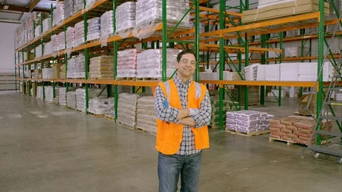 Blue Collar Worker, Manual Worker, Warehouse, Drywall, Indoors, Day, Portrait, Stock Footage 94130035