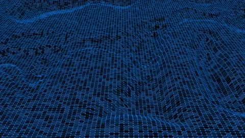Blue color 3d topography wireframe mesh animation background Stock Footage 232595207