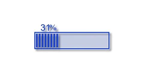 Blue color 3d waiting loading bar animation on white background Stock Footage 301615942