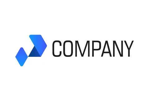 Blue Color Abstract Triangle Square Hexagonal Simple Shape Logo Design	 Stock Illustration