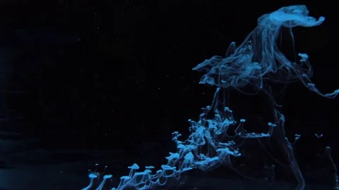 Blue color bubble on black background Video stock 76908829