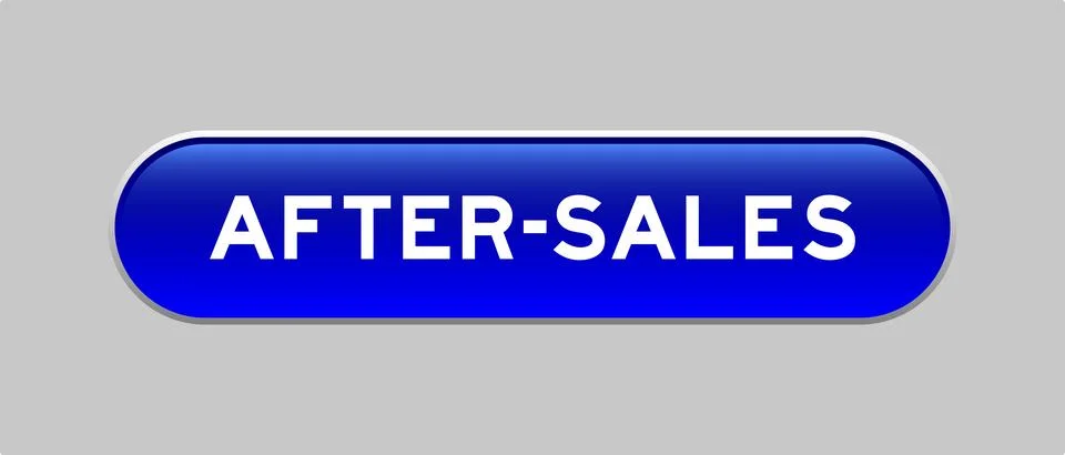 Blue color capsule shape button with word after-sales on gray background Illustrazione stock