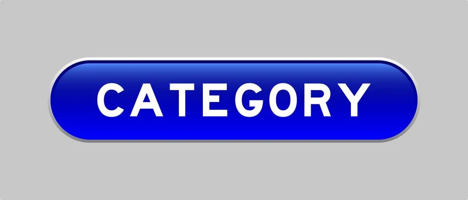 Blue color capsule shape button with word category on gray background Illustrazione stock