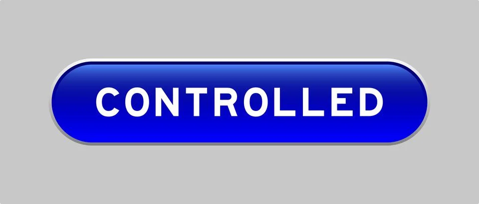 Blue color capsule shape button with word controlled on gray background Illustrazione stock
