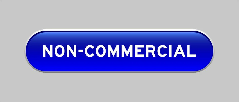 Blue color capsule shape button with word non-commercial on gray background 스톡 일러스트