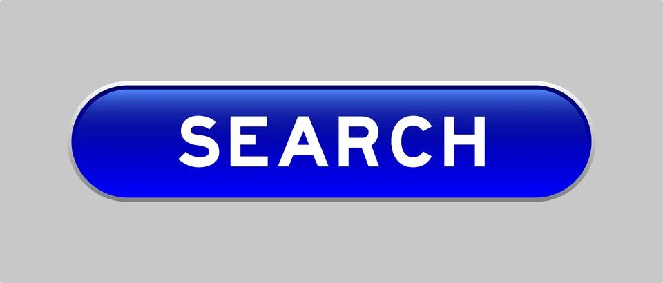 Blue color capsule shape button with word search on gray background Stock Illustration
