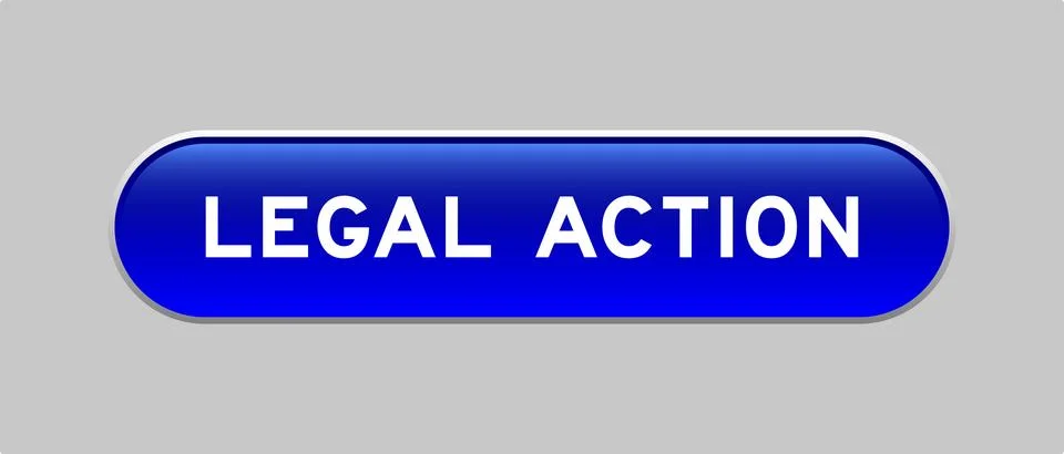 Blue color capsule shape button with word legal action on gray background Stock Illustration